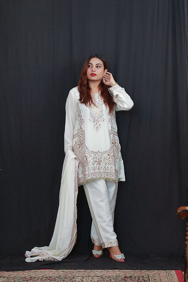 Ivory Grace Shalwar Kameez Set