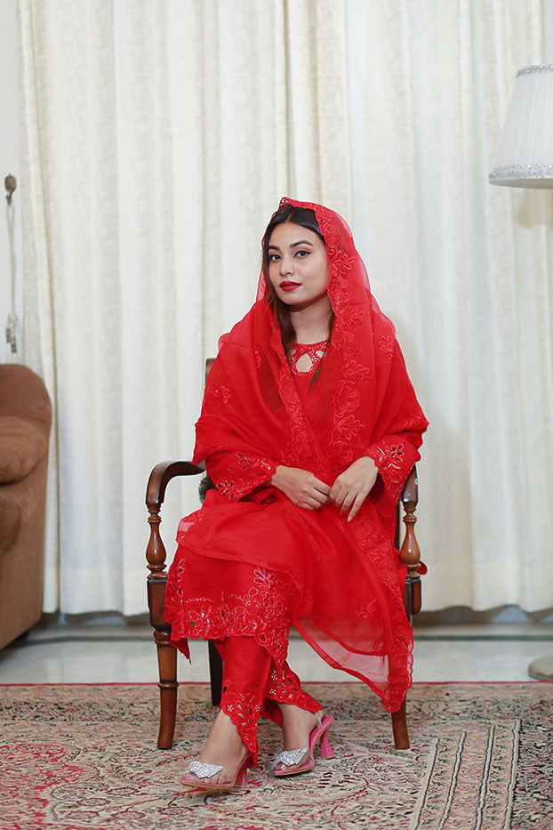 Crimson Elegance Shalwar Kameez Set