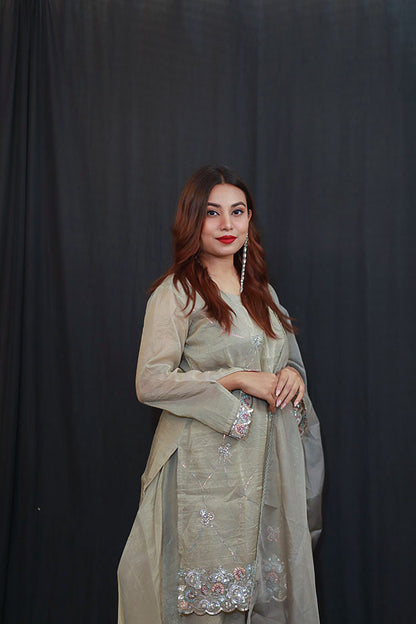 Silver Mist Shalwar Kameez Set
