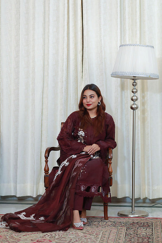 Maroon Majesty Shalwar Kameez Set